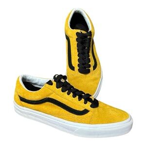 VANS Old Skool Tawny Yellow / Black Suede Low Top Sneakers 721278 sz M 9/ W 10.5